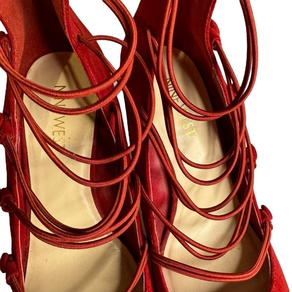 Nine West Nulywed faux suede red heels stilettos women’s shoes 6.5 - Picture 7 of 14